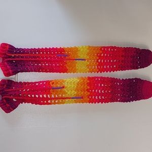 Crochet thigh high socks